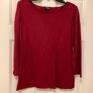 🚨2 for $15🚨 Dark Red Express 3/4 Sleeve Lightweight Sweater. Size L